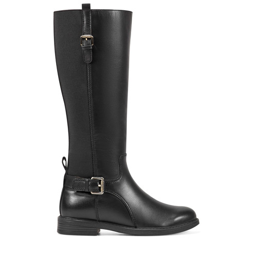 Easy Spirit Jackie Tall Shaft Cushioned Arch Support Wide Calf Women's Boot - Black Leather/elastic - 1