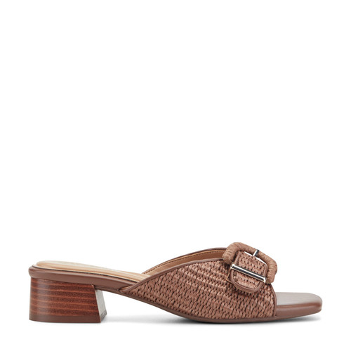 Easy Spirit Rosalind Raffia Cushioned Comfort Arch Support Women's Dress Sandal - Dark Brown - 1