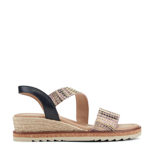 Easy Spirit Sabina Cushioned Arch Support Slip-On Women's Wedge Sandal - Black/pink Multi - 1