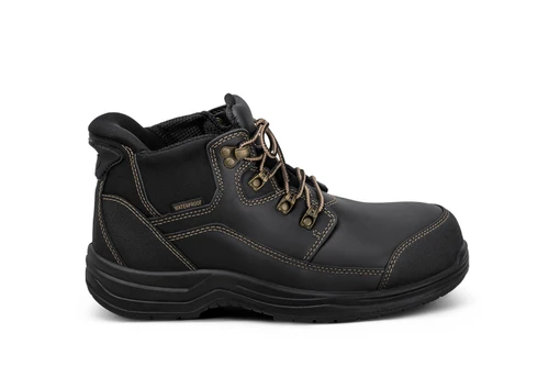 Orthofeet Graphite Hands-Free Cushioning & Arch Support Men's Work Boots - Black - Product View - 1