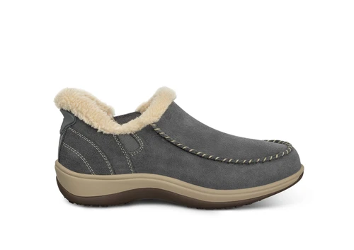 Orthofeet Lorin Wool Supportive Hands-Free Slipper-Shoe - Gray - Product View - 1