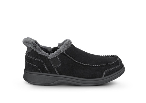 Orthofeet Vito Hands-Free Supportive Comfort Men's Slippers - Black - Product View - 1