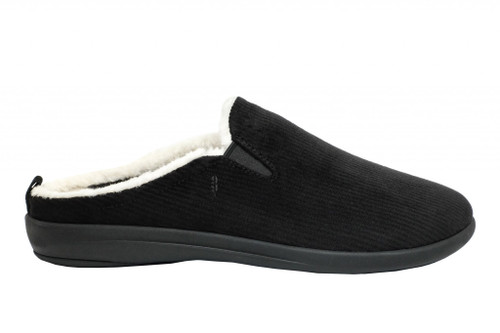 Revitalign Dundee Corduroy Supportive Men's Slippers - Black - Product View - 1