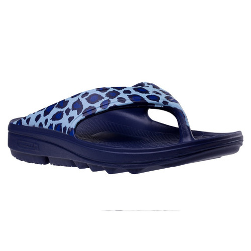 Spenco Fusion 2 Safair Supportive Recovery Women's Sandals - Blue Cheetah - Product View - 2