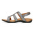 Vionic Amber - Women's Adjustable Slide Sandal - Orthaheel - Black Metallic Linen - Left Side