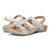 Vionic Amber - Women's Adjustable Slide Sandal - Orthaheel - Silver Met Linen - pair left angle