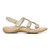 Vionic Amber - Women's Adjustable Slide Sandal - Orthaheel - Gold Metallic Linen - Right side