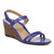 Vionic Emmy Woemn's Backstrap Wedge Sandal - Royal Blue Embossed - Angle main