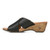 Vionic Leticia Women's Wedge Comfort Sandal - Black-Tumbled Leathe - Left Side