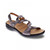 Revere Emerald 3 Strap Leather Sandals - Seasonal - Women's - Gunmetal - Angle