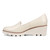 Vionic Willa Wedge Women's Slip-On Loafer Moc Wedge Shoes - Cream - Left Side