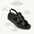 Vionic Delano Women's Platform Wedge Comfort Sandal - Lifestyle Black