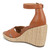 Vionic Marina Women's Wedge Comfort Sandal - Camel - Back angle