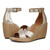 Vionic Marina Women's Wedge Comfort Sandal - Gold - pair left angle