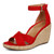 Vionic Marina Women's Wedge Comfort Sandal - Red - Left angle