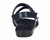 Ros Hommerson Chloe Women's Adjustable Strap Sandal - Navy Patent Lizard Print Leather - Back View