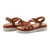 Easy Spirit Indie Strappy Sandal Cushioned Arch Support Women's Sandal - Brown Leather - 7