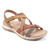 Earth Sterling Arch-Support Cushioned Strappy Women's Flat Sandal - Light Grey Multi Leather - 2
