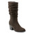 earth Vine Block Heel Almond Toe Casual Boot - Women's Cushioned Boot - Dark Brown - 2