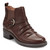 Earth Zane Suede Ruched Booties Cushioned Support Women's Booties - Dark Brown - 1