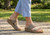 Orthofeet Carrie Adjustable Cork Heel-Strap Women's Sandals - Mocha - Lifestyle View - 8