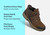 Orthofeet Dalton Hands-Free Waterproof Supportive Men's Boots - Brown - Comfort Benefits - 2