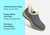 Orthofeet Lorin Wool Supportive Hands-Free Slipper-Shoe - Blue Herringbone Wool - Comfort Benefits - 1