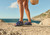 Orthofeet Maui Heel Strap Stretch Comfort Support Women's Sandal - Navy - Lifestyle View - 2