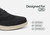 Orthofeet Rex Hands-Free Cushioned Support Men's Sneakers - Black - Feature Detail - 4