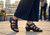 Orthofeet Tessa Supportive Heel Strap Women's Sandals - Black Snake - Lifestyle View - 2
