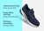 Orthofeet Tilos Hands-Free Support Stretch Men's Sneakers - Navy - Comfort Benefits - 2