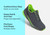 Orthofeet Tilos Hands-Free Support Stretch Men's Sneakers - Dark Gray/lime - Comfort Benefits - 3