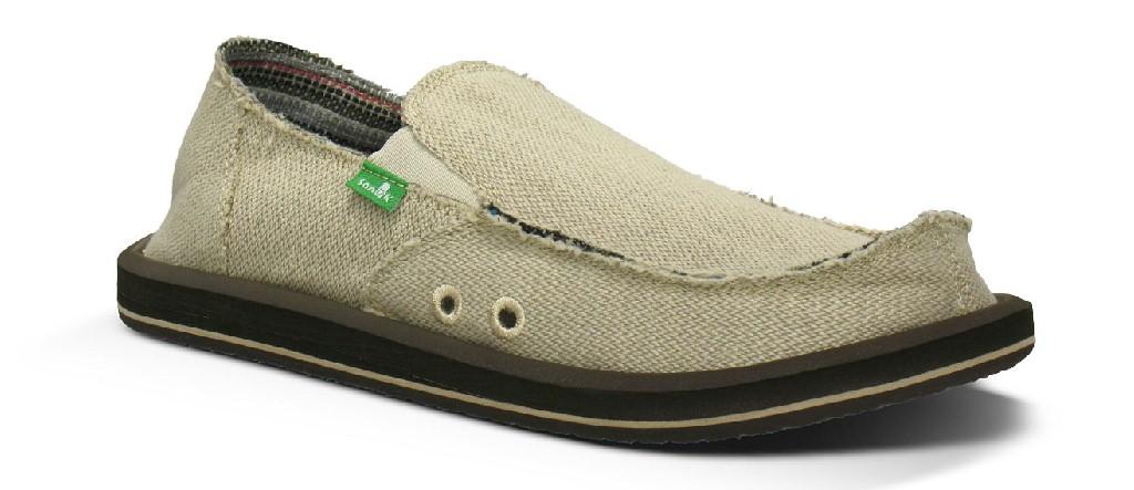 Men's Shoes Sanuk HEMP Slip On Loafers Sidewalk Surfers SMF1010 Natural  Size 9