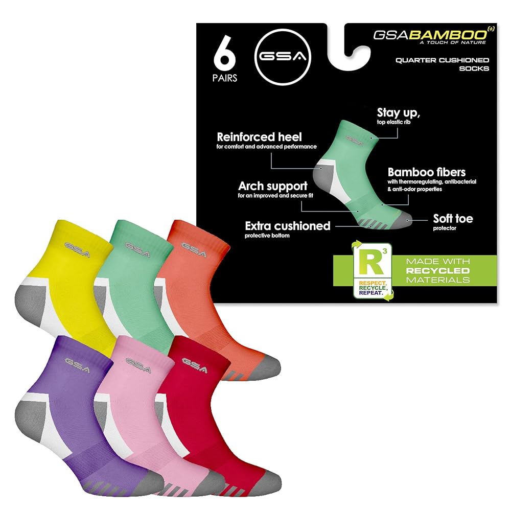 GSA Bamboo+ Quarter Half Terry Women's Socks - Free Shipping