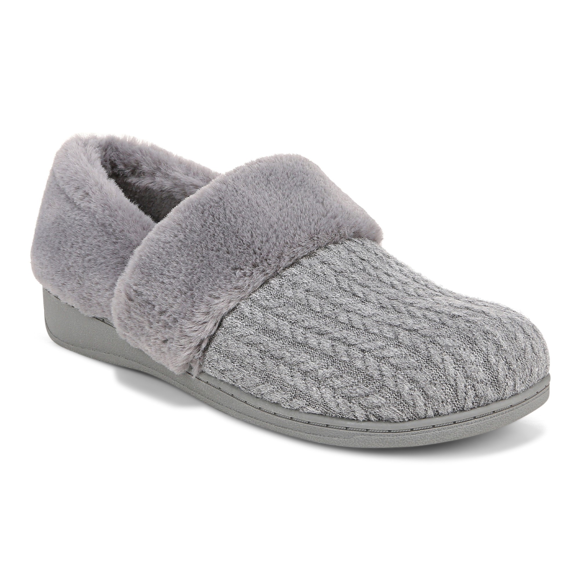 Vionic Endear Women's Cable Knit Faux Fur Trim Comfort