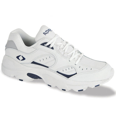 Aetrex V854 Men's Walker Shoe - Voyage - White/Navy (Mens