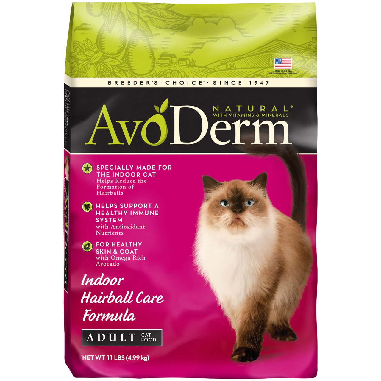 AvoDerm Natural Indoor Hairball Care Formula Dry Cat Food (6 LB