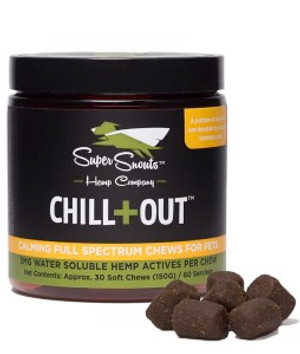 Super Snouts Hemp Chill-Out/Calming Pet Chews - 150mg Hemp (5mg/chew, 30-count) or 300mg  (5mg/chew, 60-count) - Relieve, Remedy, Relax