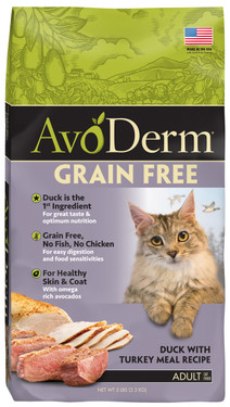 AvoDerm Natural Duck with Turkey Meal Cat Dry Food (2.5 lb Bag)
