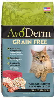 AvoDerm Natural Tuna with Lobster & Crab Meal Dry Cat Food (5 LB)