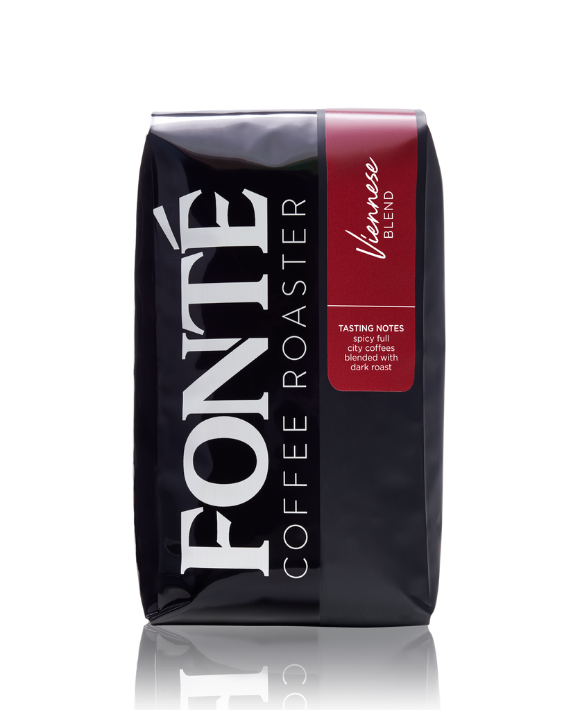 Buy Fonte Viennese Blend Available as Whole Bean, French Press, Drip, Melitta, Home Espresso, Commercial Espresso, and Turkish, and Weekly, Biweekly, Monthly or Bimonthly Subscriptions 