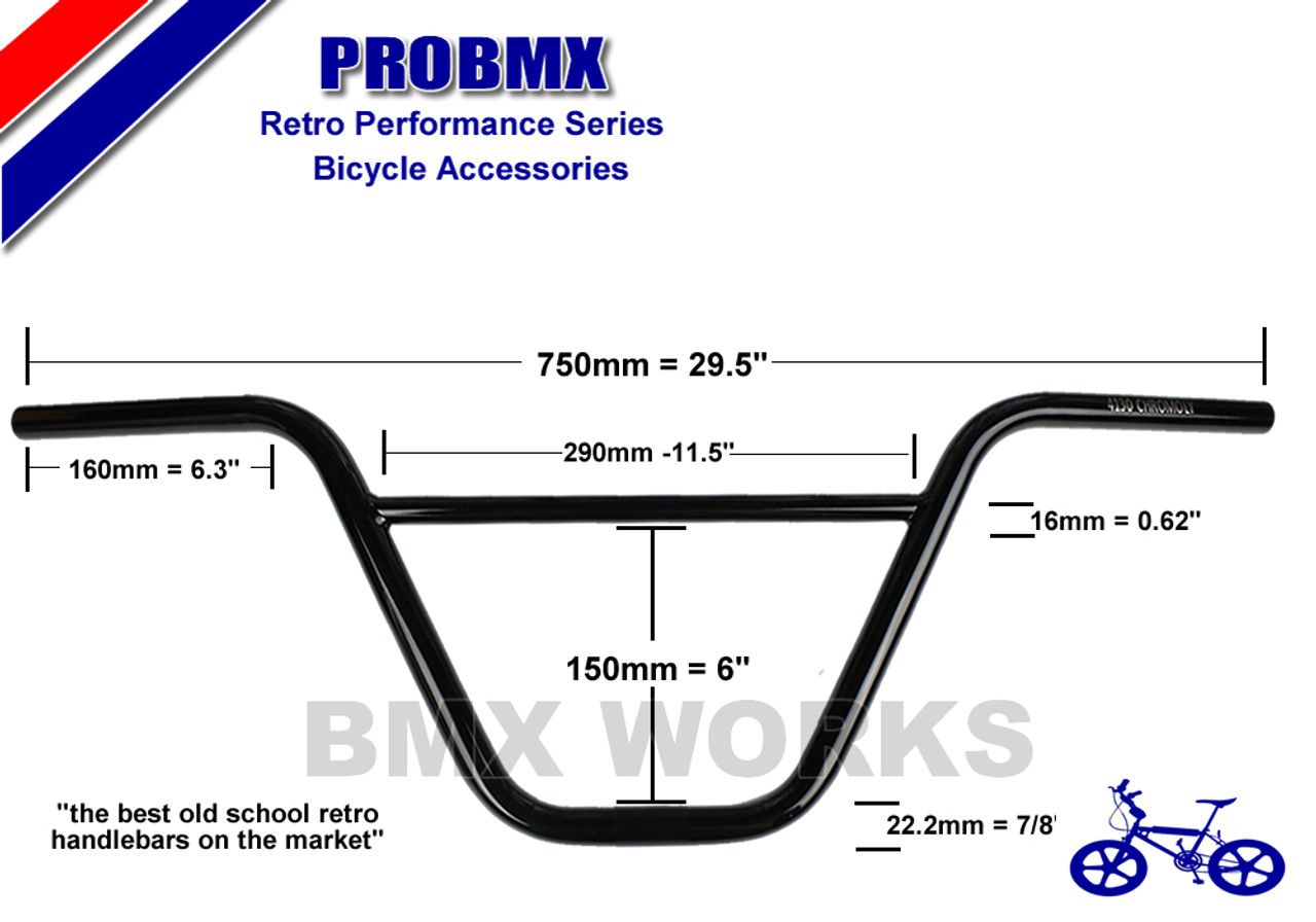 Bmx sales handlebars size