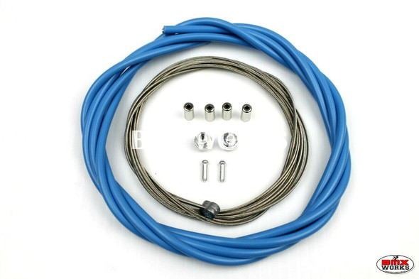 BMX Brake Cable Front & Rear Kit Lite Blue