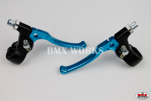 Dia-Compe Tech 5 MX183 Brake Lever Set Black & Bright Blue