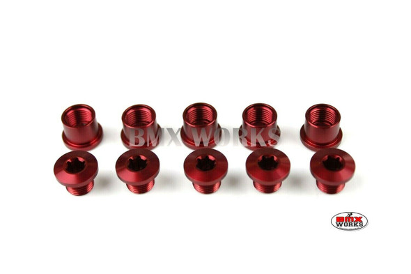 Chainring Bolt Set 7.0mm - Pack of 5 - Red