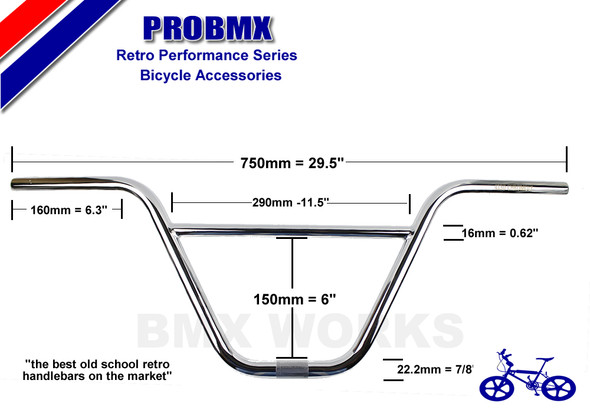 ProBMX Retro BMX Handlebars Chrome