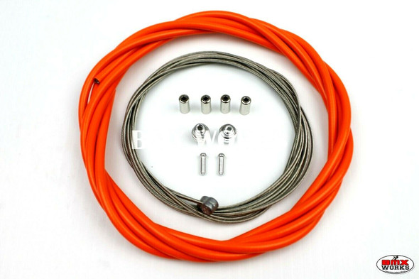 BMX Brake Cable Front & Rear Kit Bright Orange