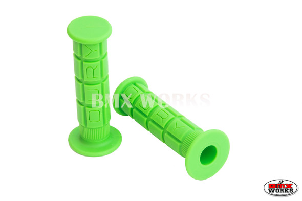 Oury Downhill or BMX Low Flange Grips - Pair - Lime