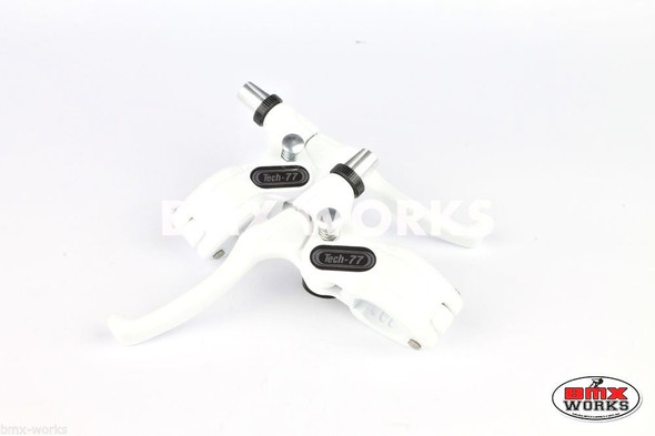 Tech-77 Levers (with lock) Pairs - White & White
