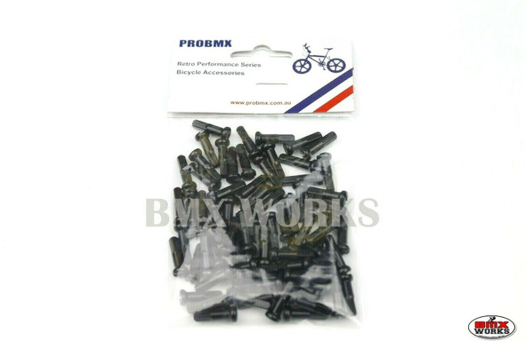14G x 16mm Aluminium Spoke Nipples Black - Pack of 75